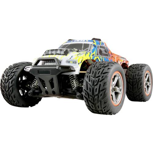 Amewi Blau, Orange Brushed 1:20 RC Einsteiger Modellauto Elektro Monstertruck Allradantrieb (4WD) RtR mit Lichteffekt