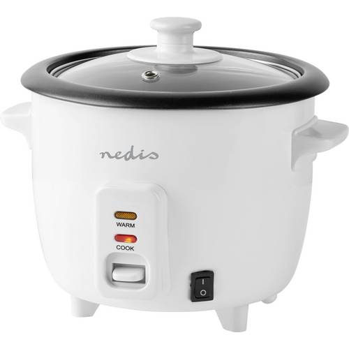Nedis KARC06WT Reiskocher Weiß Antihaftbeschichtung, Kontrollleuchte