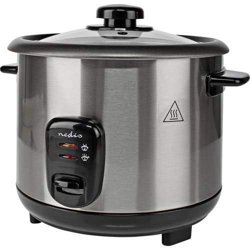 Nedis KARC115AL Reiskocher Silber Antihaftbeschichtung, Kontrollleuchte