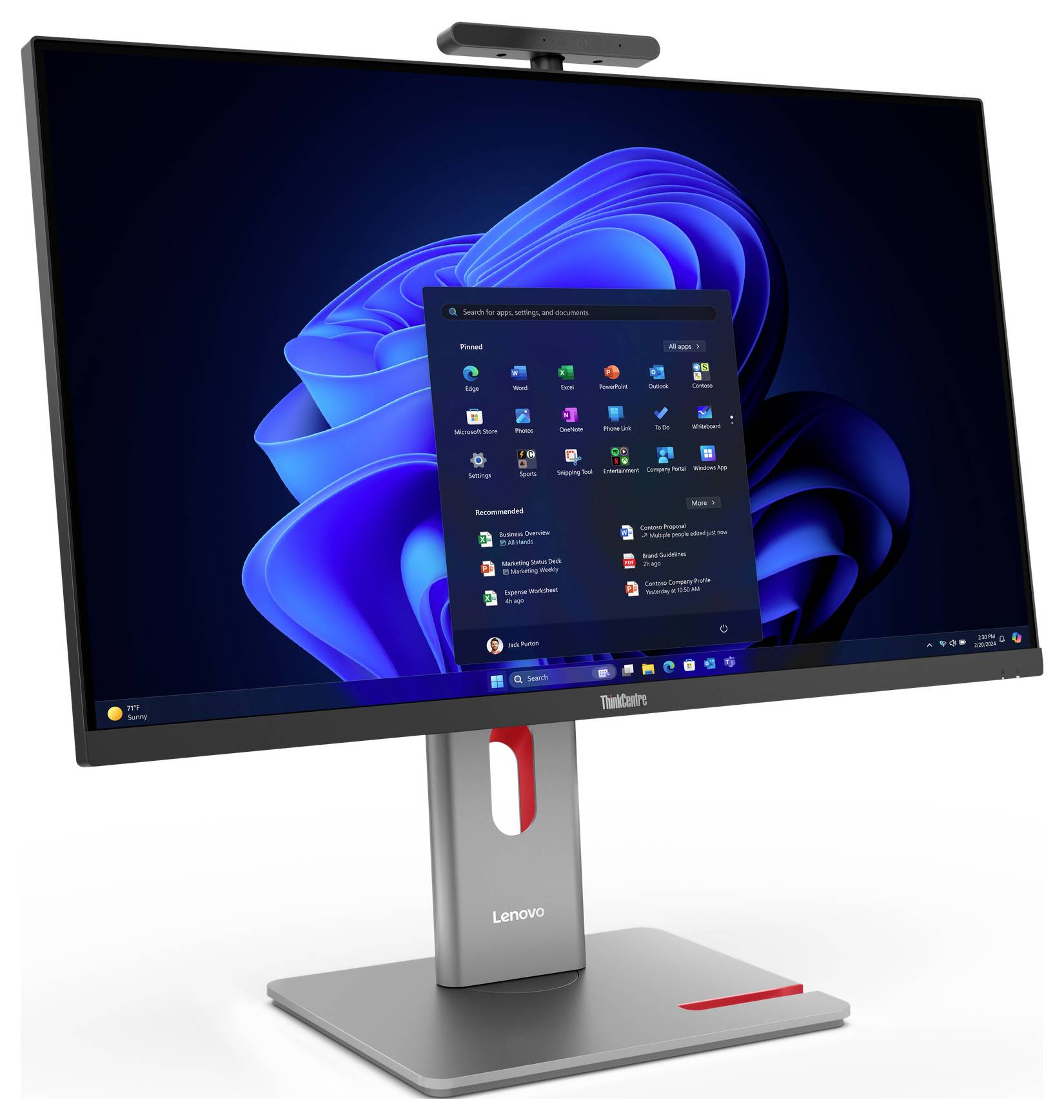 Lenovo All-in-One PC ThinkCentre M90a 68.6 cm (27 Zoll) QHD Intel® Core™ Ultra 5 (Series 2) 235 5.0 GHz 32 GB RAM 512 GB-2
