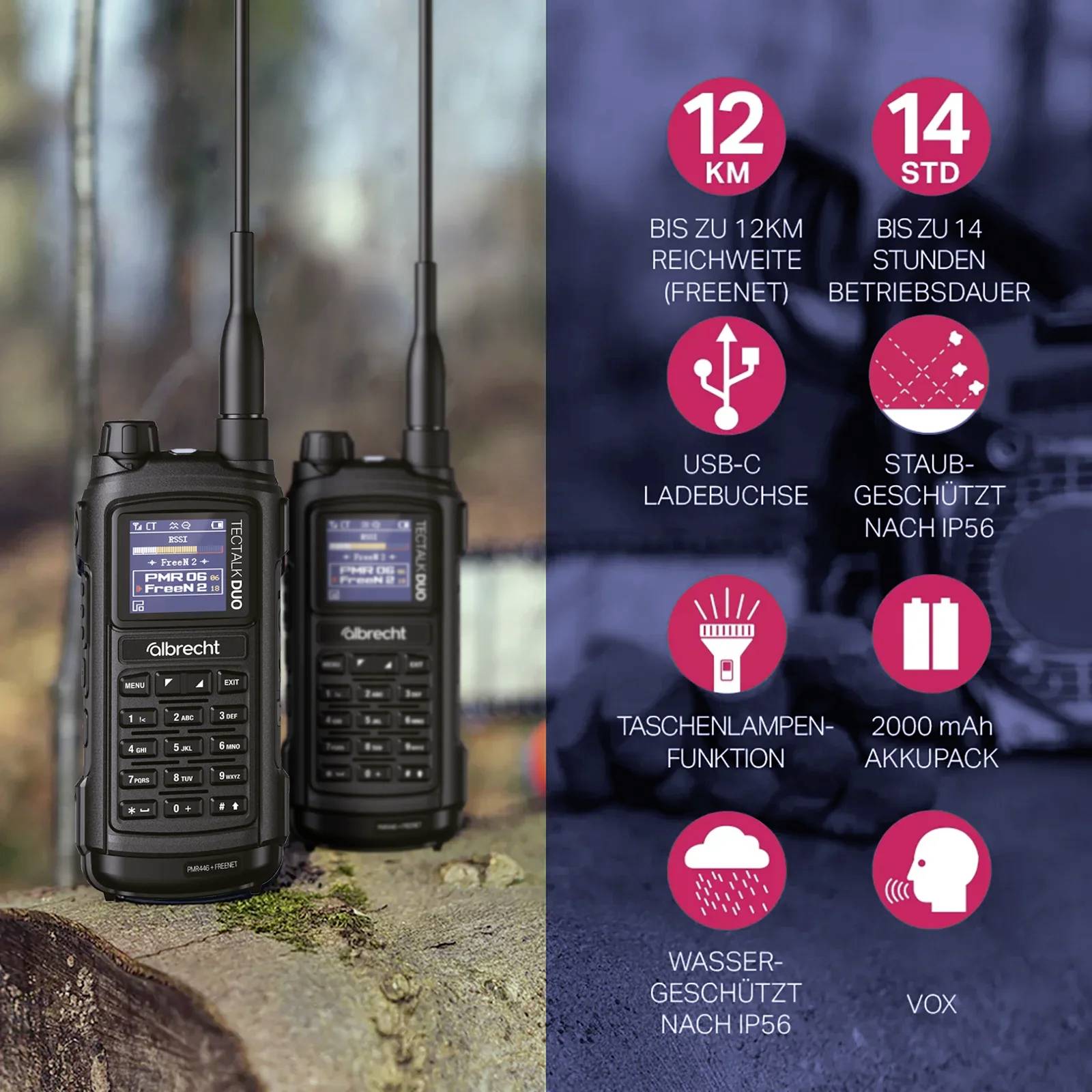 Albrecht 2er Kofferset Albrecht Tectalk Duo, PMR446 + Freenet (1W) 29148.S1 PMR/Freenet-Handfunkgerät-3