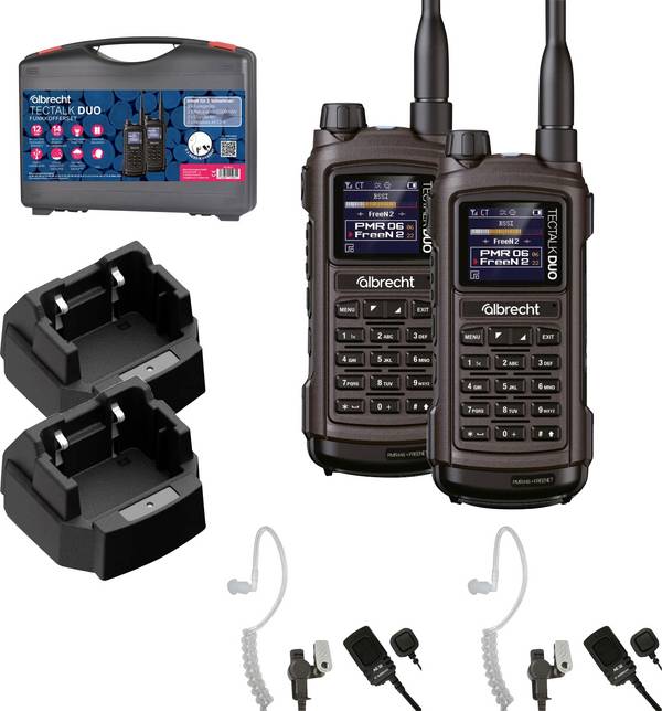 Albrecht 2er Kofferset Albrecht Tectalk Duo, PMR446 + Freenet (1W) 29148.S1 PMR/Freenet-Handfunkgerät