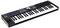 Ein schwarzes MIDI-Keyboard mit 49 Tasten, blauen Pads und Drehreglern. Ideal für Musikproduktion und Live-Performances.