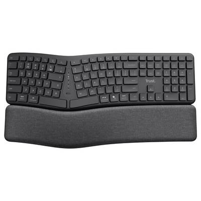 Trust Keyra ERGO Wireless Multi Keyboard DE Bluetooth®, Kabellos Tastatur Ergonomisch Deutsch, QWERTZ Schwarz-0