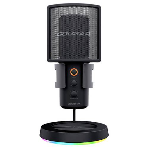 Cougar CGR-U163RGB-500MK Stand Studiomikrofon Übertragungsart (Details):Kabelgebunden USB Kabelgebunden Schwarz