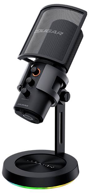 Cougar CGR-U163RGB-500MK Stand Studiomikrofon Übertragungsart (Details):Kabelgebunden USB Kabelgebunden Schwarz-5