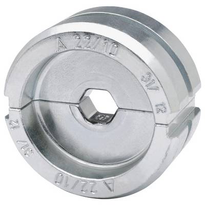 Ein sechseckiger Metalltool mit gravierten Messungen 'A 22/10' und '3/4 12', verwendet zur Ausrichtung oder Justierung von mechanischen Teilen.