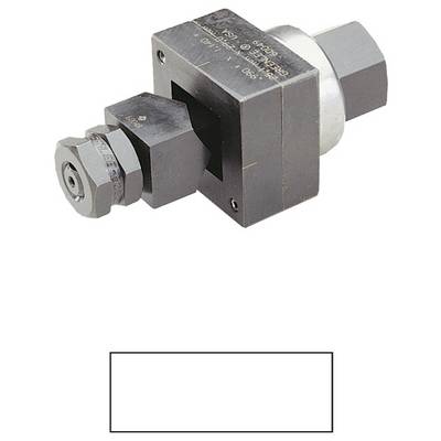 Ein Metall-Hydraulik-Durchflussregelventil mit sechseckigen Anschlüssen, verwendet zur Regulierung des Fluidflusses in Maschinen oder industriellen Systemen.