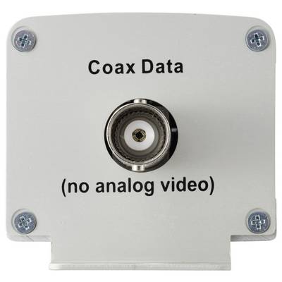 "Koaxiale Daten (ohne analoges Video)" Beschriftung auf einem Koaxial-Anschlussfeld, die eine ausschließlich digitale Datenübertragung anzeigt.
