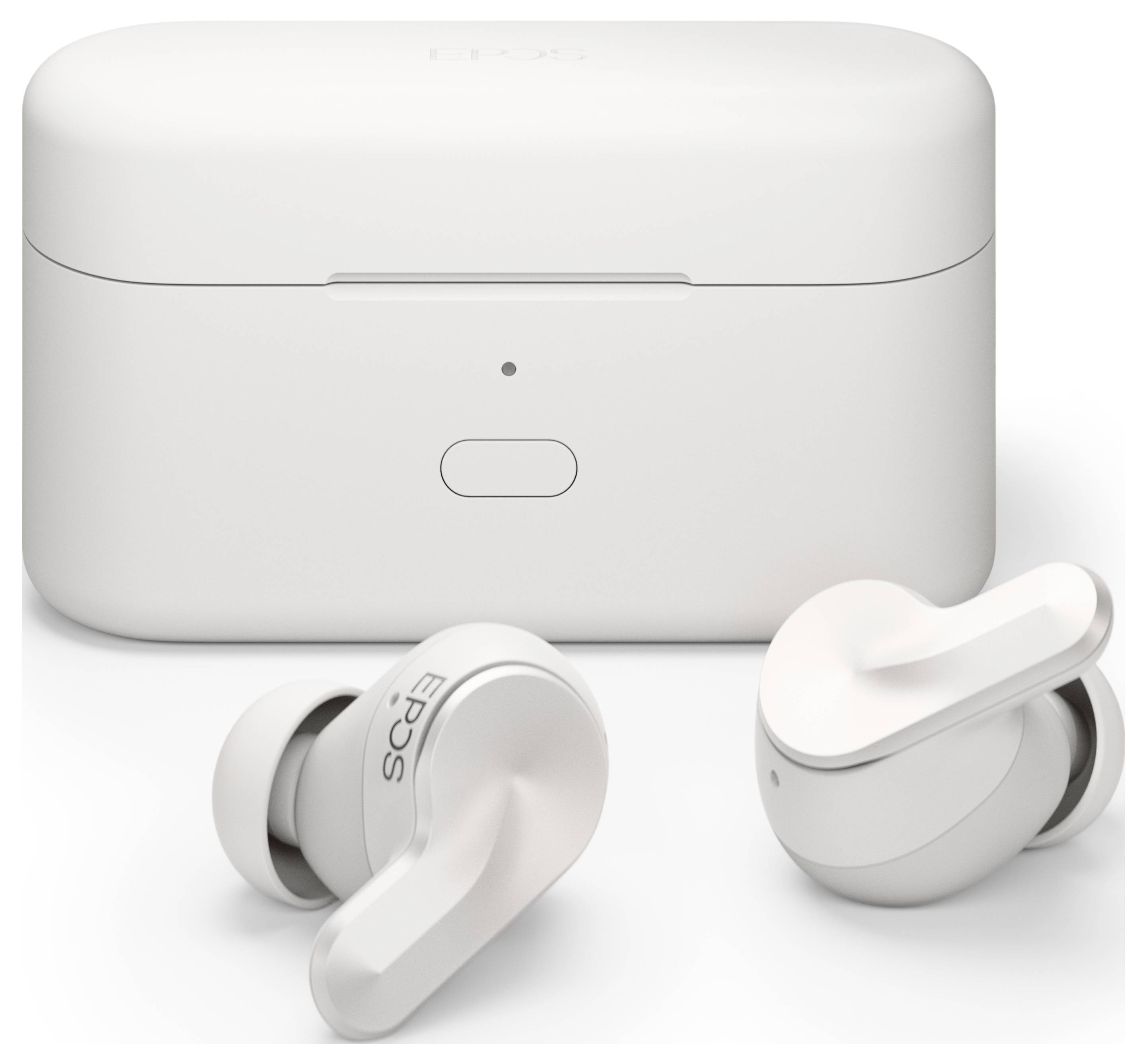 EPOS ADAPT E1 In Ear Headset Kabellos, Bluetooth® Stereo Weiß Noise Cancelling, Mikrofon-Rauschunterdrückung Headset, La-10