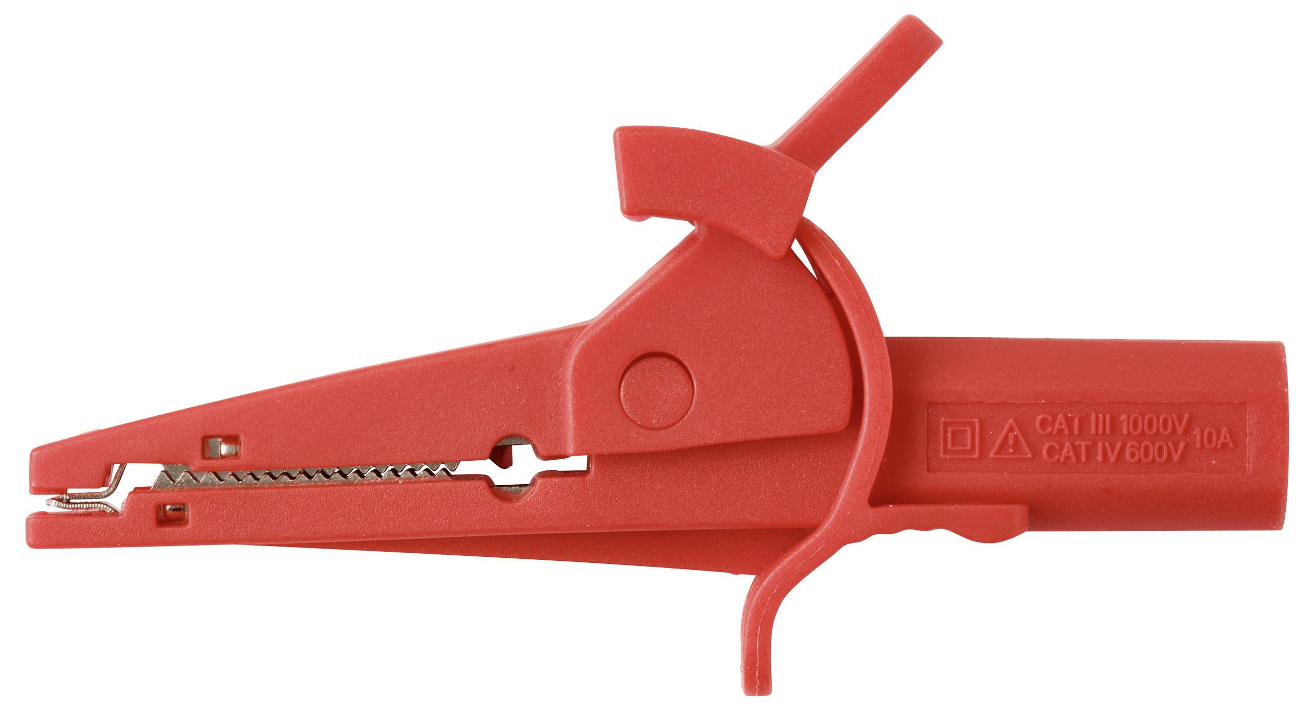 VOLTCRAFT MSK-130 Krokodilklemme gerade CAT IV 600 V, CAT III 1000 V 10 A Rot-2