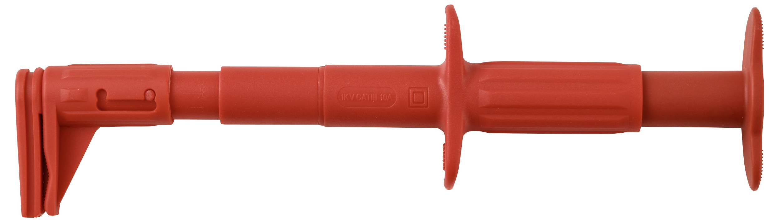 VOLTCRAFT MSK-140 Rot Sicherheits-Flachmessabgreifer für Stromschienen Steckanschluss 4 mm CAT III 1000 V 10 A Rot-2