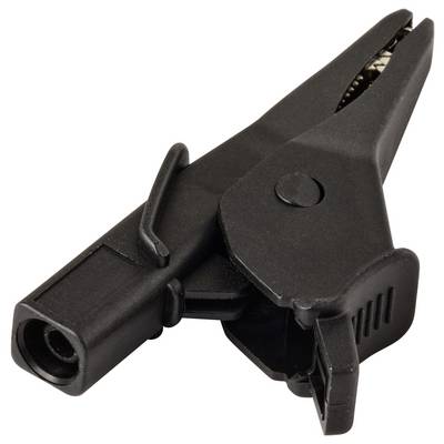 VOLTCRAFT MSK-135 Krokodilklemme gekrümmt CAT IV 600 V, CAT III 1000 V 10 A Schwarz-1