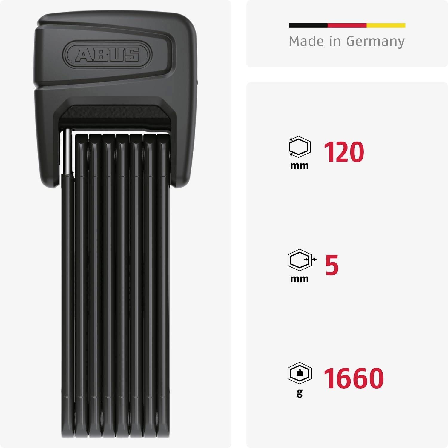 ABUS 6000C/120 Faltschloss Schwarz Zahlenschloss-3