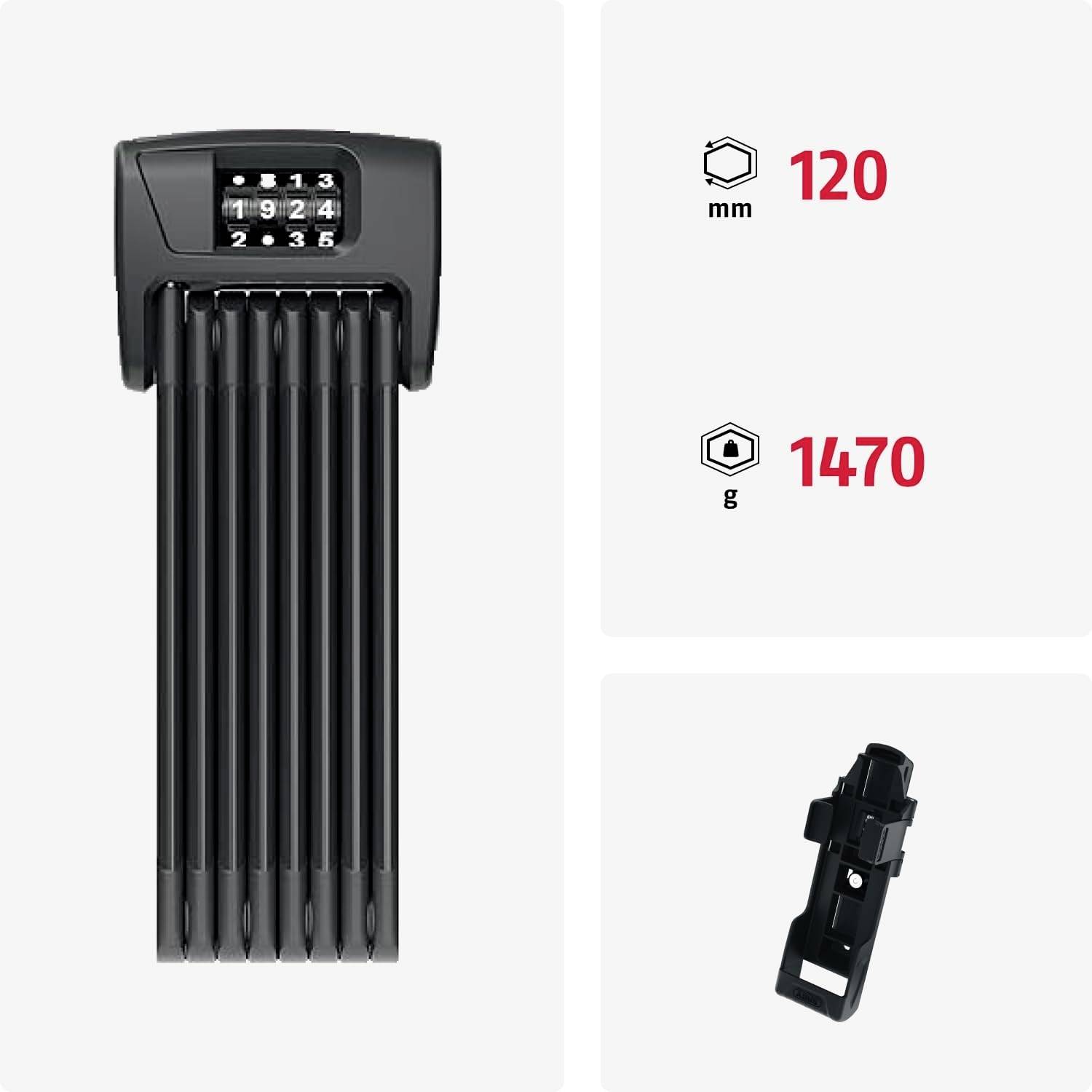 ABUS 6000C/120 Faltschloss Schwarz Zahlenschloss-4