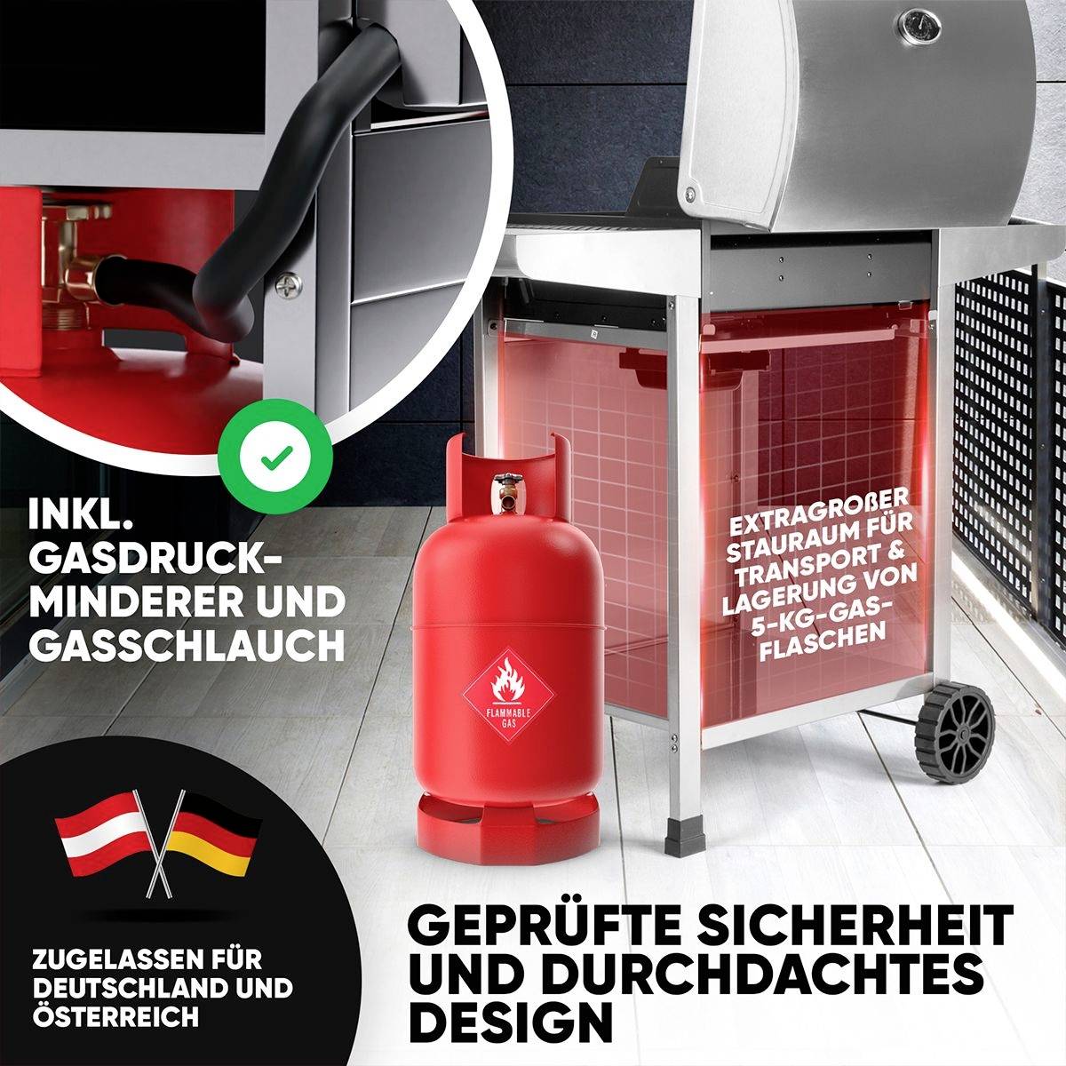 Profi Cook PC-GG 1309 Gas Gas-Grill 2 Brenner Silber-4