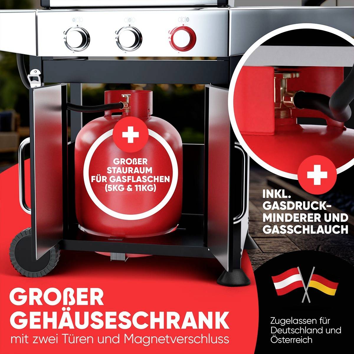 Profi Cook PC-GG 1310 Gas Gas-Grill 3 Brenner Schwarz-4