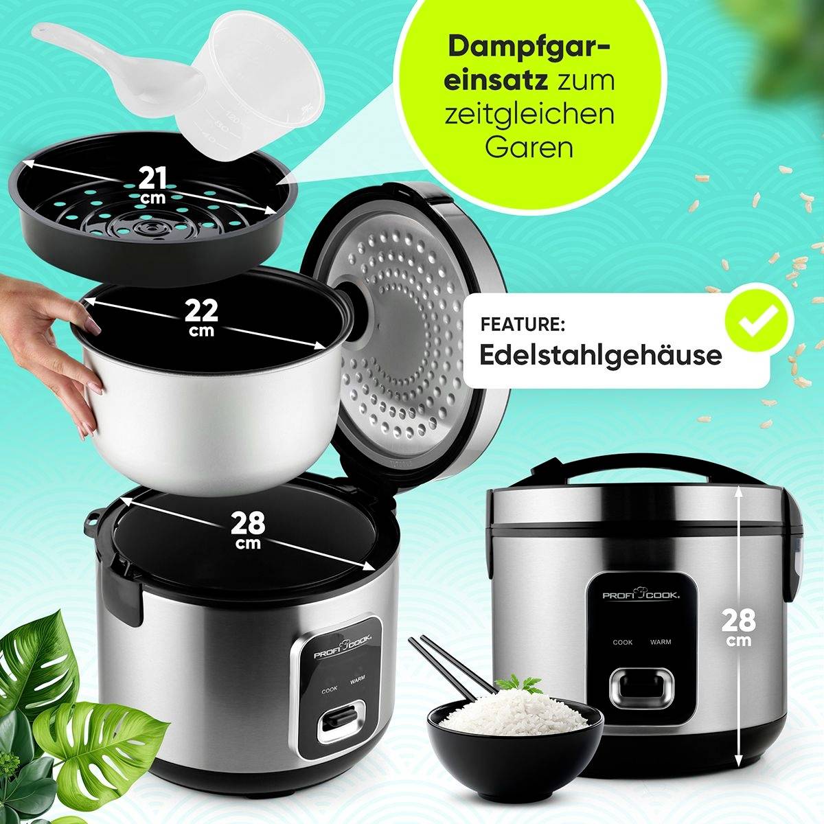 Clatronic ProfiCook PC-RK 1285, Schwarz, Silber, 0,16 l-10