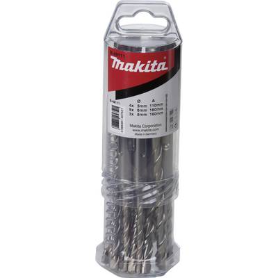 Makita B-49111 Hartmetall Stein-Spiralbohrer-Set 5 mm, 6 mm, 8 mm SDS-Plus 1 Set-0