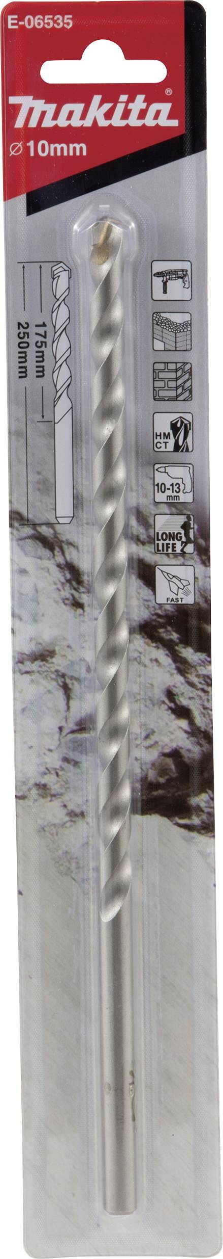 Makita E-06535 Stein-Spiralbohrer 10 mm Zylinderschaft 1 St.-0