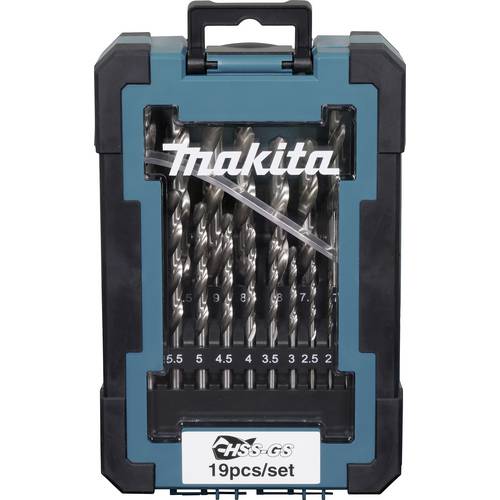 Makita D-78352 Metall-Spiralbohrer-Set 1 mm, 1.5 mm, 2 mm, 2.5 mm, 3 mm, 3.5 mm, 4 mm, 4.5 mm, 5 mm, 5.5 mm, 6 mm, 6.5 m...