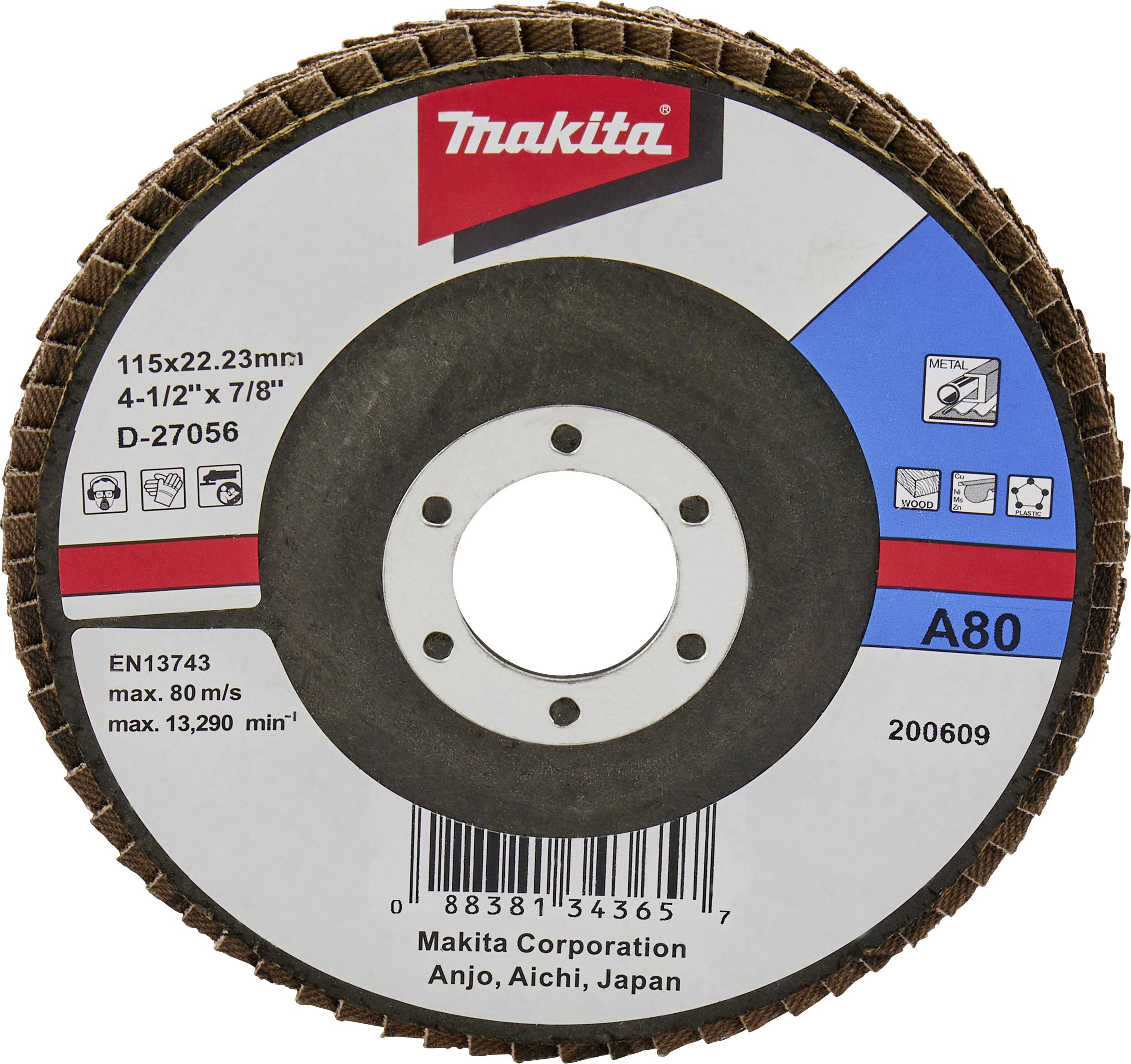 Makita D-27056 Fächerschleifscheibe Durchmesser 115 mm Körnung (num)=80 1 St.-0