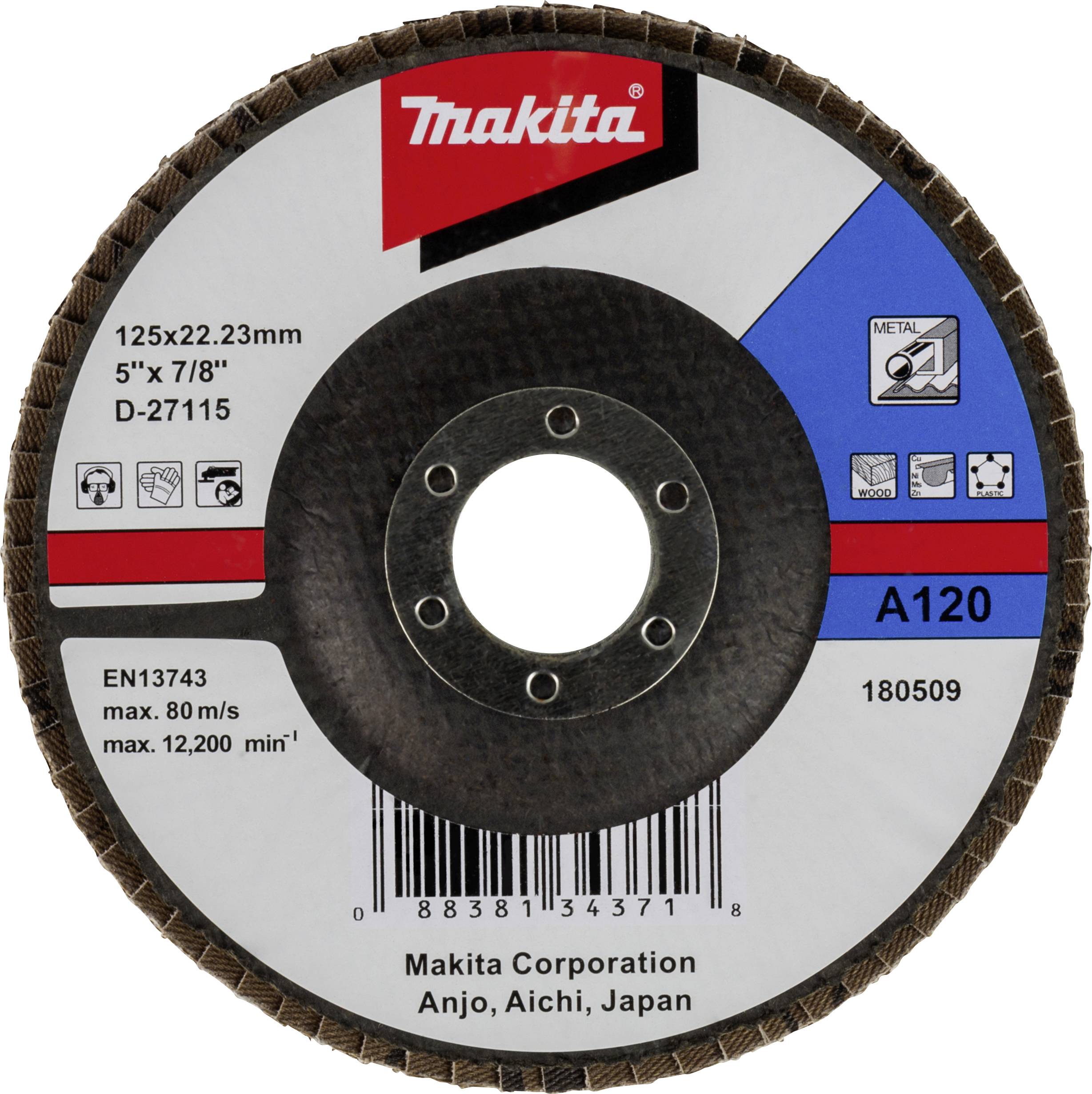 Makita D-27115 Fächerschleifscheibe Durchmesser 125 mm Körnung (num)=120 1 St.