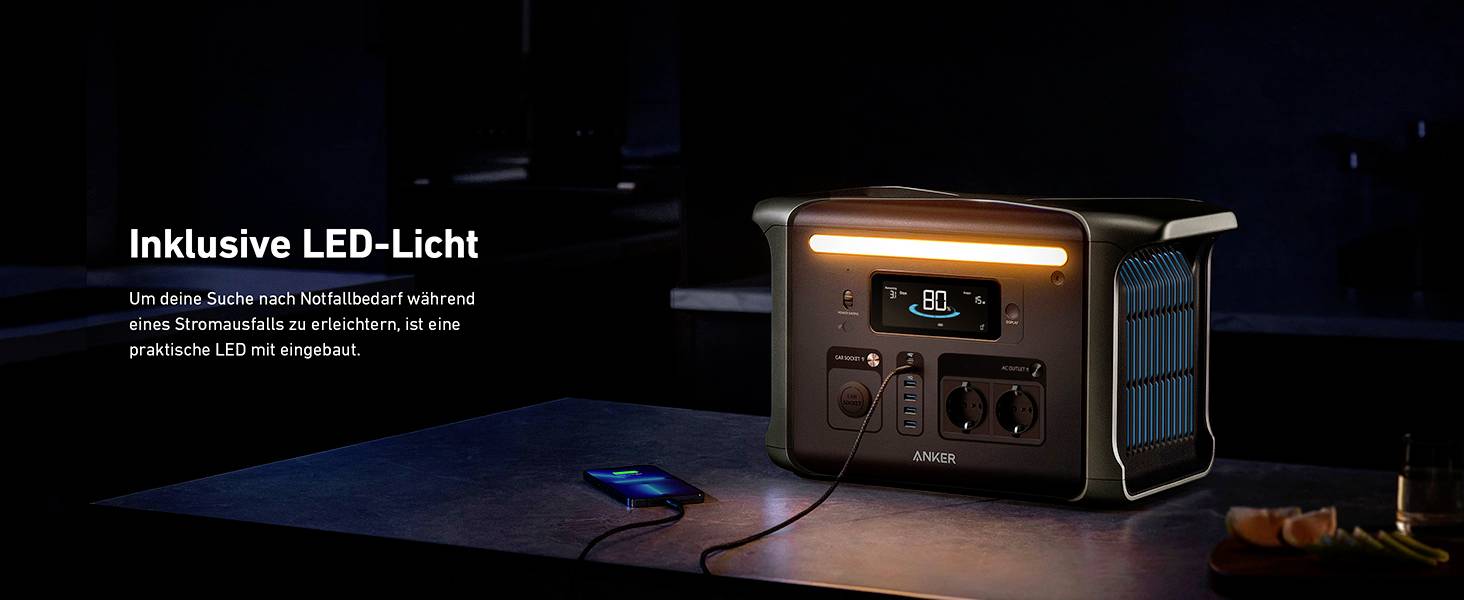 Anker SOLIX F1500 Powerstation 480 Ah Lithiumeisenphosphat LED Taschenlampe, Outdoor-25