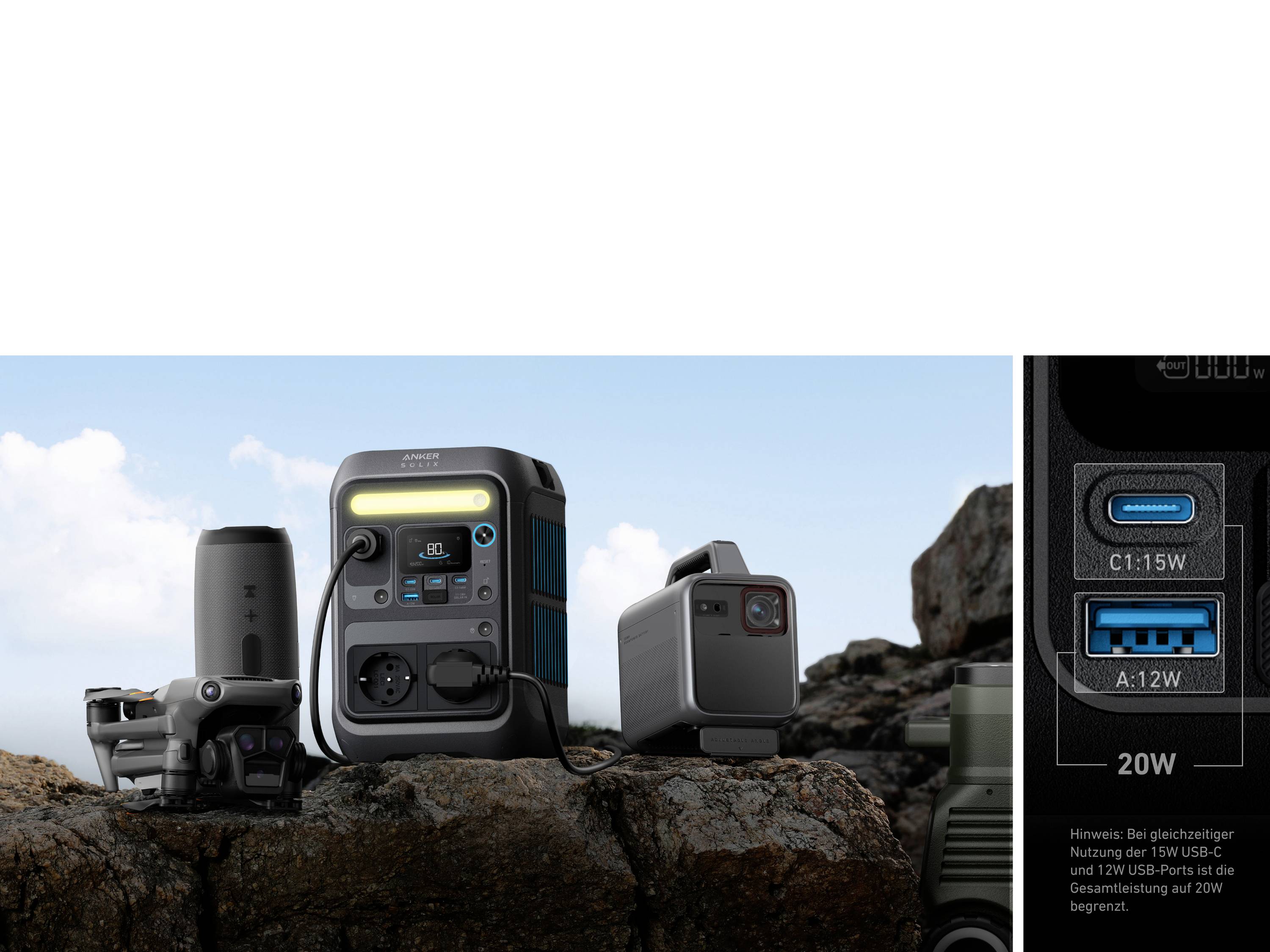 Anker SOLIX C300X AC/DC tragbare Powerstation 288Wh 300W-15