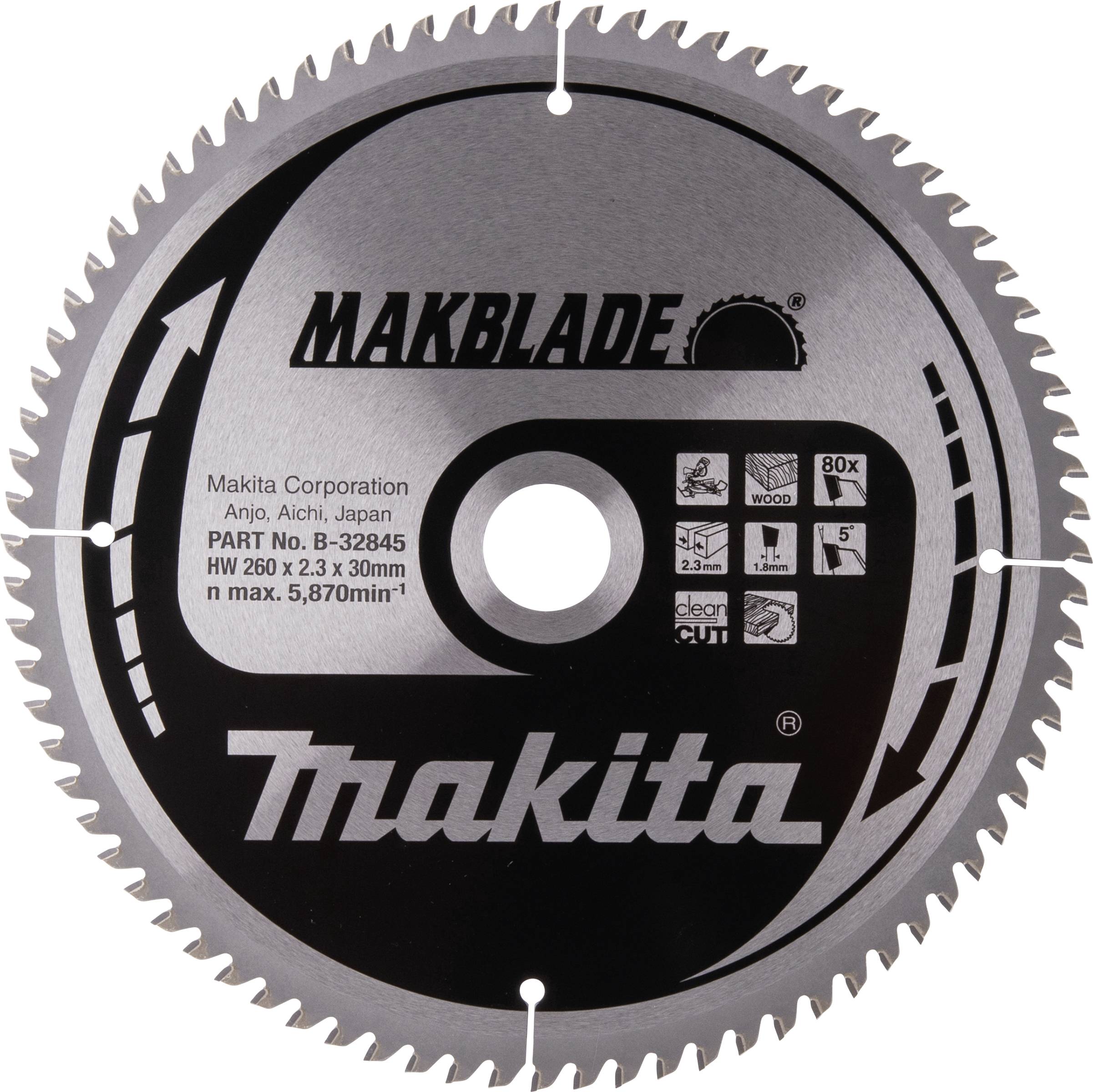 Makita B-32845 Kreissägeblatt 260 x 30 x 2.3 mm 1 St.-0