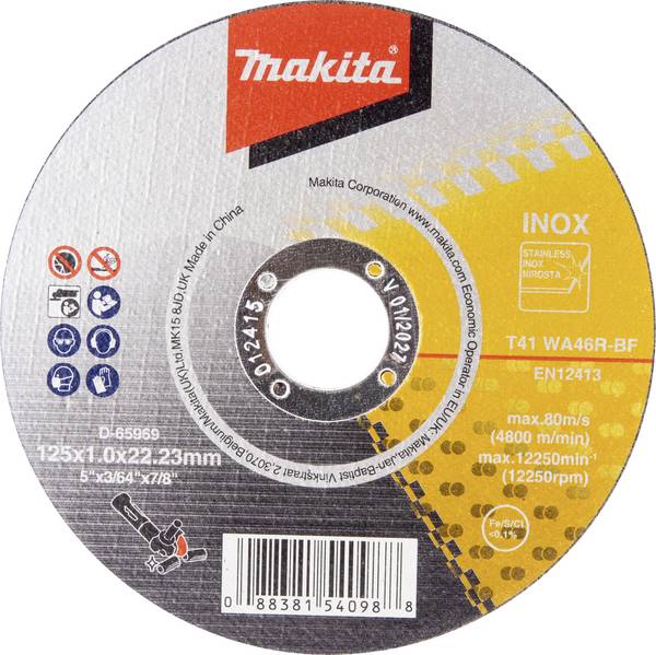 Makita D-65969-50 Trennscheiben-Set 125 mm 50 St. Edelstahl (rostfrei)