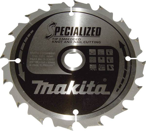 Makita  B-33037 Kreissägeblatt 165 x 20 x 2.0 mm Zähneanzahl: 16 1 St.