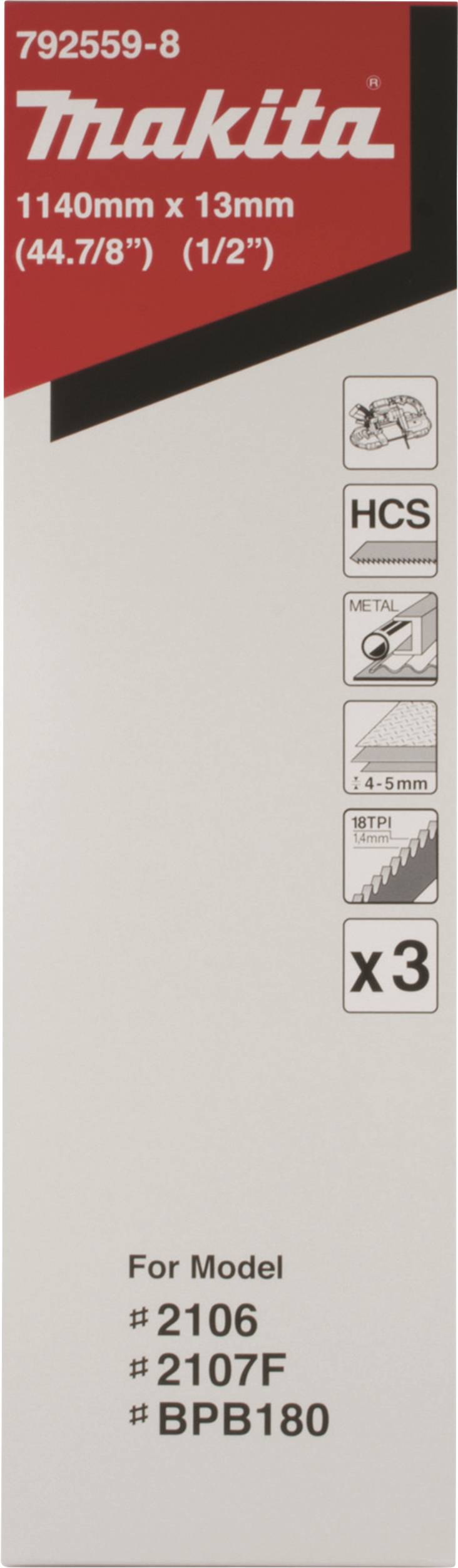 Makita Bandsägeblatt 18Z  3Stk 792559-8 Makita 792559-8