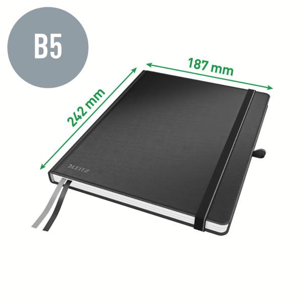 Leitz 44740095 Notizbuch liniert Schwarz Anzahl der Blätter: 80 DIN B5-13