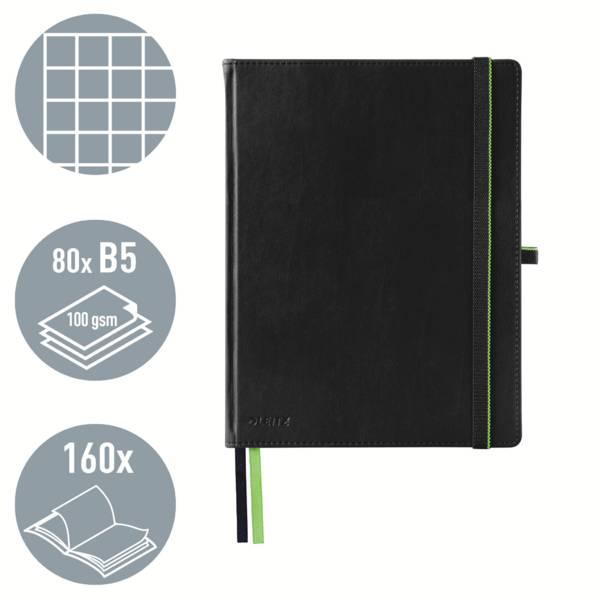 Leitz 44730095 Notizbuch kariert Schwarz 80 Blatt DIN B5-11