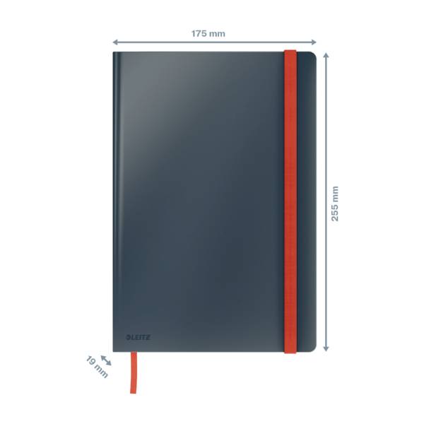 Leitz 44820089 Notizbuch kariert Grau Anzahl der Blätter: 80 DIN B5-6
