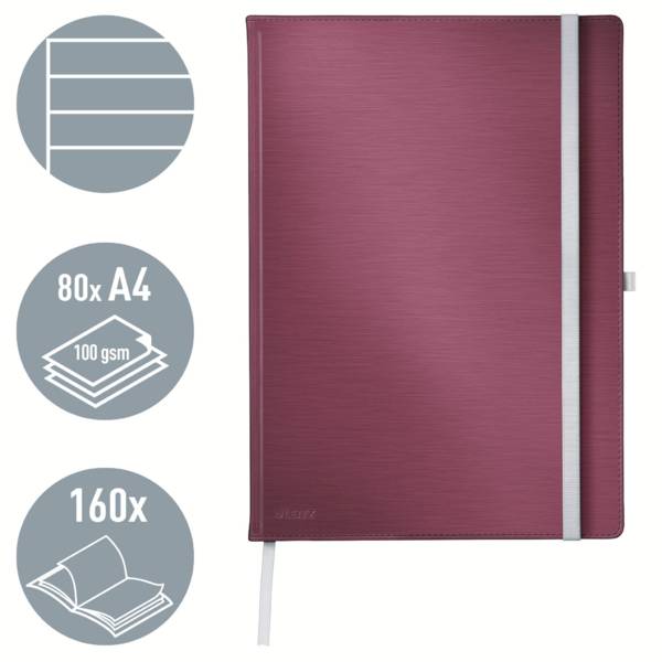 Leitz 44751028 Notizbuch liniert Granat Rot 80 DIN A4-2