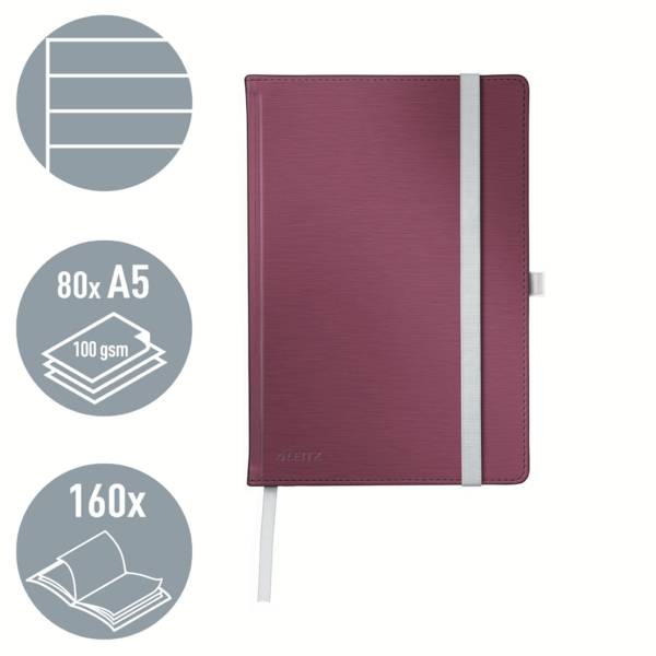 Leitz 44851028 Notizbuch liniert Granat Rot 80 DIN A5-2