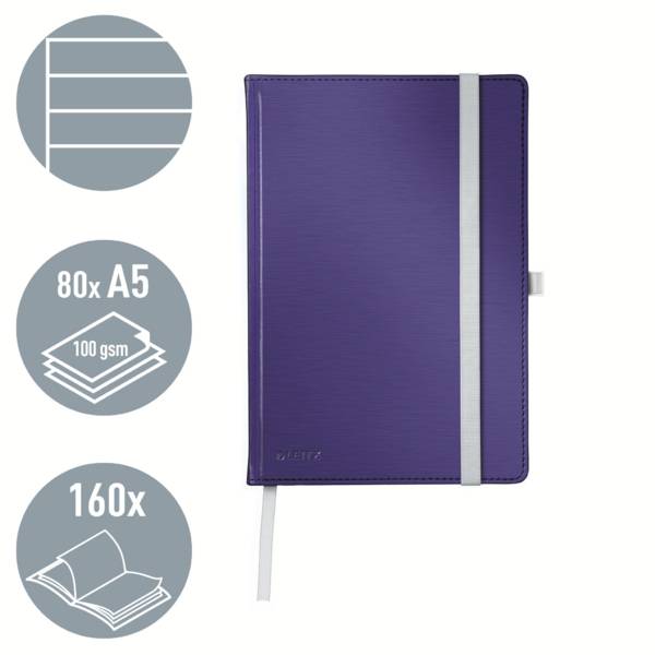 Leitz 44851069 Notizbuch liniert Titan Blau 80 Blatt DIN A5-2
