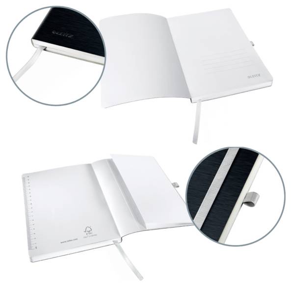 Leitz 44881094 Notizbuch kariert Satin Schwarz 80 Blatt DIN A5-1