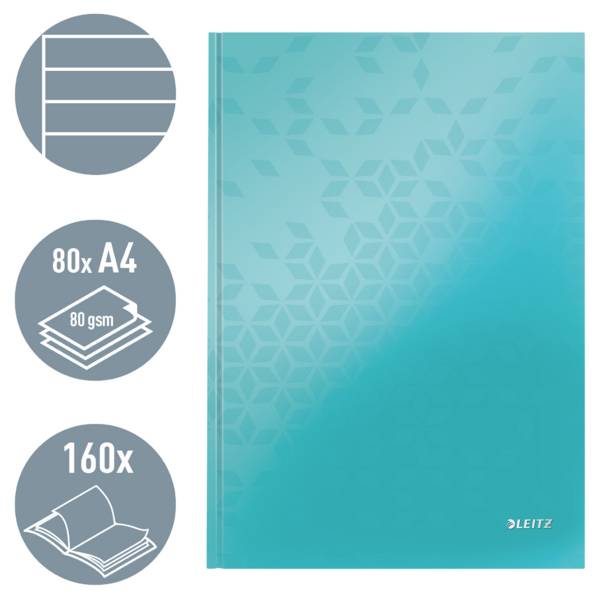 Leitz 46251051 Notizbuch liniert Eisblau Anzahl der Blätter: 80 DIN A4-2