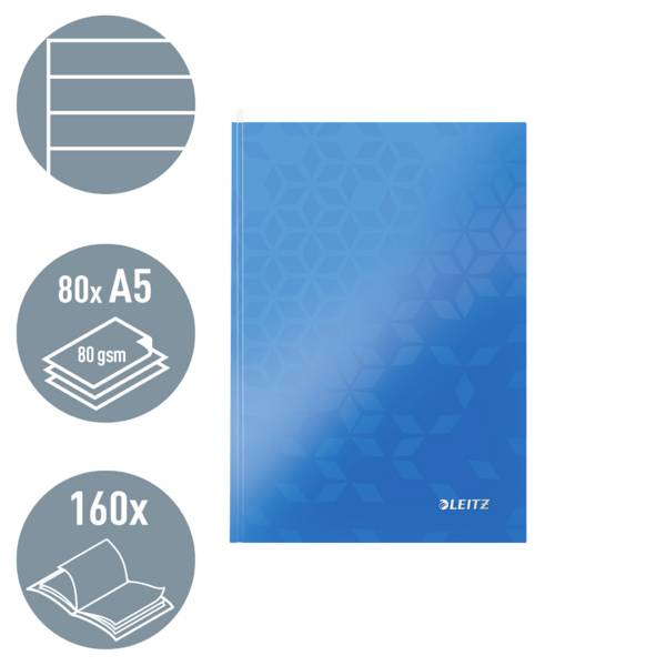 Leitz 46271036 Notizbuch liniert Blau Anzahl der Blätter: 80 DIN A5-2