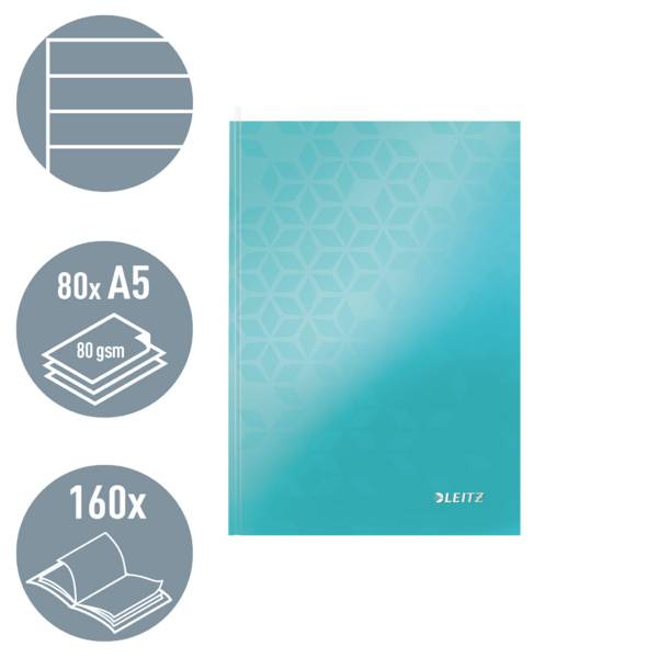 Leitz 46271051 Notizbuch liniert Eisblau 80 Blatt DIN A5-2