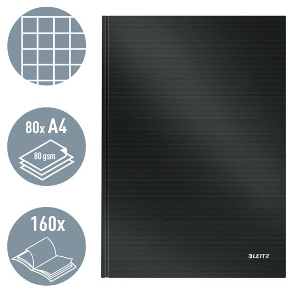 Leitz 46640095 Notizbuch kariert Schwarz Anzahl der Blätter: 80 DIN A4-2