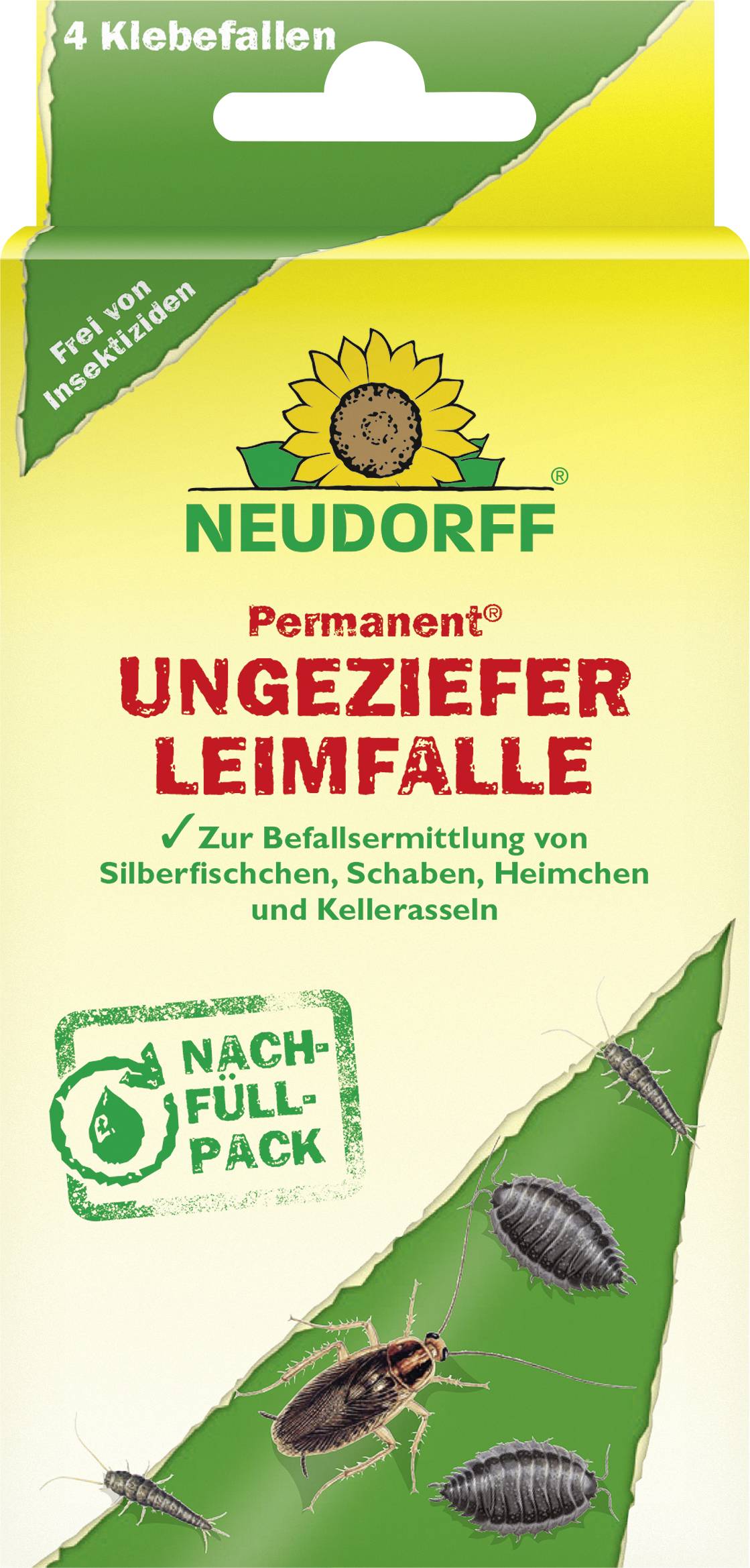 Neudorff 01273 Permanent Ungezieferleimfalle Nachfüllpack 4 St.