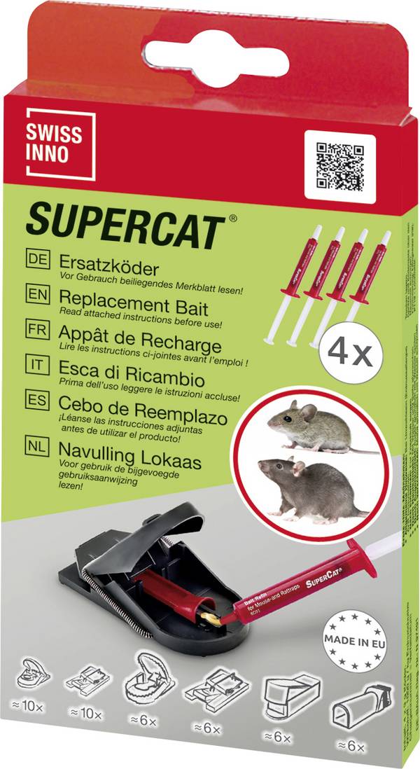 Swissinno 1 042 001K  SuperCat Erdnussbutter-Ersatzköder  4 St. Passend für Marke (Tiervertreiber) Swissinno
