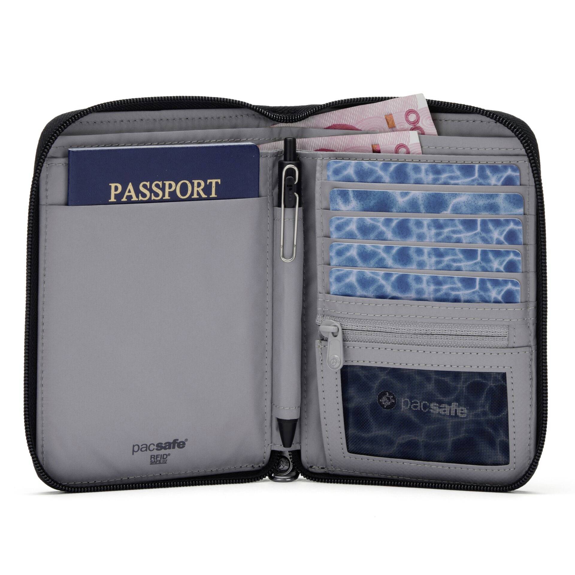 Pacsafe Reiseetui RFIDsafe Travel Organizer (B x H x T) 11.5 x 16.3 x 2 cm Schwarz 11020130-10