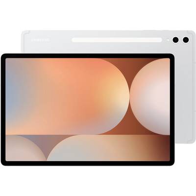 Ein Tablet mit einem großen Bildschirm zeigt ein abstraktes orange-beiges Muster; ein weiteres Tablet ist im Hintergrund teilweise zu sehen.