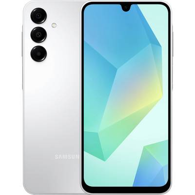Vorder- und Rückansicht eines modernen Smartphones mit dreifacher Kamera auf der Rückseite und großem Display auf der Vorderseite.