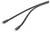 Zwei schwarze USB-C-Kabel, abgewinkelt und sich überkreuzend, auf einem schlichten weißen Hintergrund.